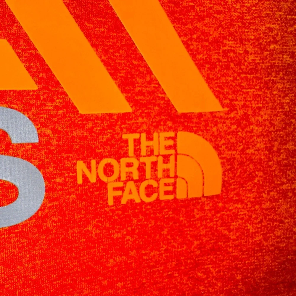 The North Face Mountain Athletics Hoodie Sweatshirt Orange Gray Size L